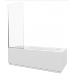 Шторка на ванну DIWO Анапа неподвижная, 60х140, профиль хром глянцевый, прозрачное стекло