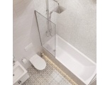 Шторка на ванну DIWO Анапа неподвижная, 60х140, профиль хром глянцевый, прозрачное стекло