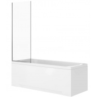 Шторка на ванну DIWO Анапа неподвижная, 70х140, профиль хром глянцевый, прозрачное стекло