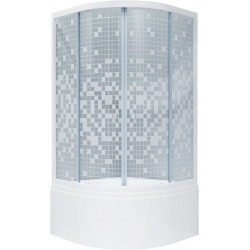 Душевой уголок Triton Стандарт Мозаика 90х90 Б четверть круга, глубокий поддон, белый (5мест+сифон)
