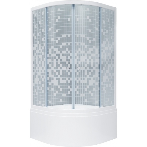 Душевой уголок Triton Стандарт Мозаика 90х90 Б четверть круга, глубокий поддон, белый (5мест+сифон) купить в интернет магазине Санрай73