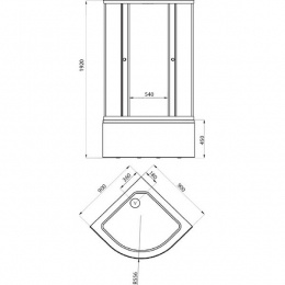 Душевой уголок Triton Стандарт Мозаика 90х90 Б четверть круга, глубокий поддон, белый (5мест+сифон)