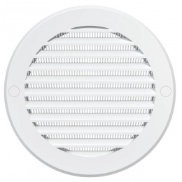 Вентиляционная решетка Ø161мм Era РКС фланец Ø125мм, сетка, белый