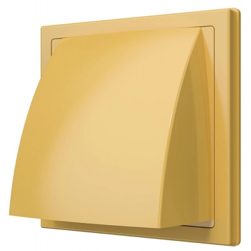 Стенной выход 150х150мм Era КФВ фланец Ø125мм, обратный клапан, сетка, ASA-пластик, бежевый купить в интернет магазине Санрай73