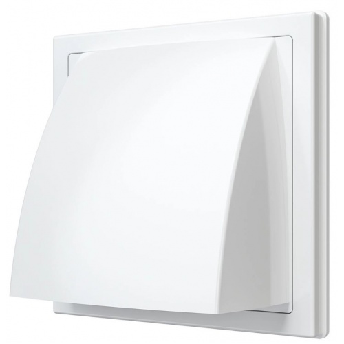 Стенной выход 150х150мм Era КФВ фланец Ø125мм, обратный клапан, сетка, ASA-пластик, белый купить в интернет магазине Санрай73