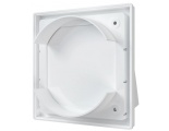 Стенной выход 150х150мм Era КФВ фланец Ø125мм, обратный клапан, сетка, ASA-пластик, белый