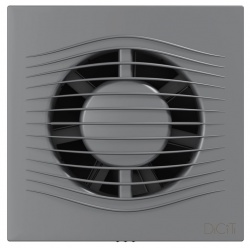 Вентилятор Ø100мм Diciti Slim 150х150мм, обратный клапан, серый