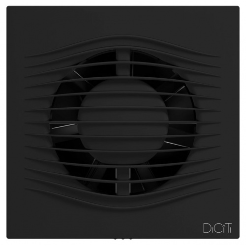 Вентилятор Ø100мм Diciti Slim 150х150мм, обратный клапан, матовый черный купить в интернет магазине Санрай73