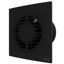 Вентилятор Ø100мм Diciti Slim 150х150мм, обратный клапан, матовый черный
