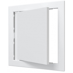 Люк ревизионный 218х218мм Evecs Л, фланец 196х196мм, нажимной, пластиковый белый