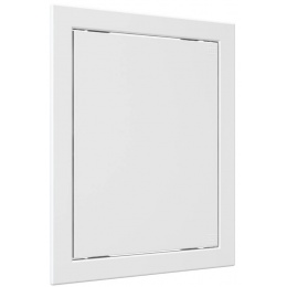 Люк ревизионный 218х268мм Evecs Л, фланец 196х246мм, нажимной, пластиковый белый