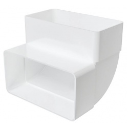 Колено вертикальное 90° 60х120мм Era КВП плоское пластиковое