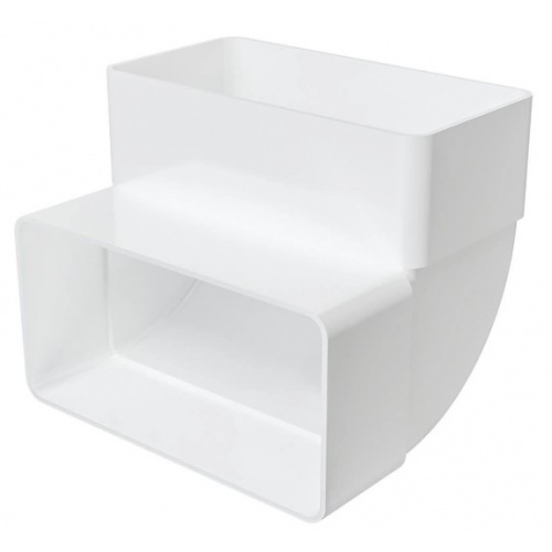 Колено вертикальное 90° 60х120мм Era КВП плоское пластиковое купить в интернет магазине Санрай73