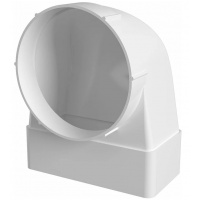 Переход-угол 90° фланцевого воздуховода Ø100мм на 60х120мм Era СКФП пластиковый