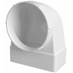 Переход-угол 90° фланцевого воздуховода Ø100мм на 60х120мм Era СКФП пластиковый