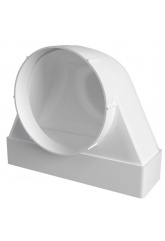 Переход-угол 90° фланцевого воздуховода Ø125мм на 60х204мм Era СКФП пластиковый