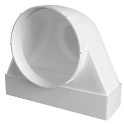 Переход-угол 90° фланцевого воздуховода Ø125мм на 60х204мм Era СКФП пластиковый