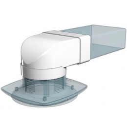 Переход-угол 90° фланцевого воздуховода Ø100мм на 60х120мм Era СКФП пластиковый