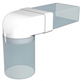 Переход-угол 90° воздуховода Ø100мм на 60х204мм Era СККП пластиковый