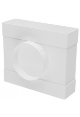 Тройник воздуховода 60х204мм с выходом на фланец Ø100мм Era ТФП пластиковый