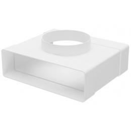 Тройник воздуховода 60х204мм с выходом на фланец Ø100мм Era ТФП пластиковый