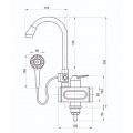 Водонагреватель-кран проточный MIXLINE WH-004 УЗО, 3,3 кВт, умывальник с лейкой, индикатор температу