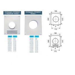 Площадка торцевая 205мм х 240мм вертикальная с фланцем 60мм х 120мм ФЛЕКС