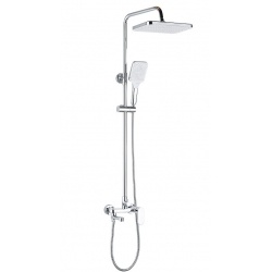 Душевая система Azario Arizona AZ-20S поворотный излив, тропический душ, штанга, ручной душ, хром