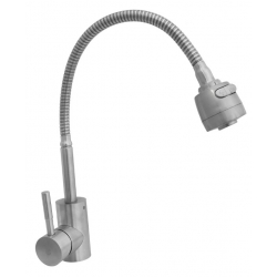 Смеситель для кухни Santrek Aqua 920 INOX нержавеющая сталь, гибкий излив, 2 режима