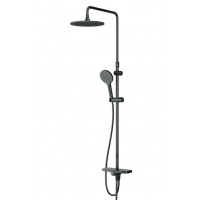 Душевой комплект AM.PM Like F0780222, тропический душ, ручной душ, штанга, дивертер, полочка, черный