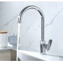 Смеситель для кухни Aquatek Альфа AQ1982CR, высокий излив, однорычажный, хром