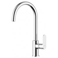 Смеситель для кухни Aquatek Альфа AQ1982CR, высокий излив, однорычажный, хром