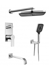 Душевая система Elghansa Squareline 54Q0743 Set-45, встраиваемая, излив, верхний душ, ручной душ
