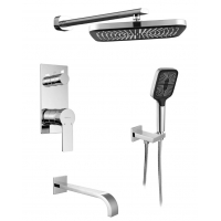 Душевая система Elghansa Squareline 54Q0743 Set-45, встраиваемая, излив, верхний душ, ручной душ