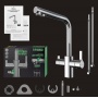 Смеситель для кухни Elghansa KITCHEN Pure Water 56A5511, выход для фильтра, высокий излив, рычажный