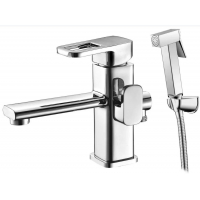 Смеситель для умывальника с гигиеническим душем Elghansa MONDSCHEIN 1602233-BM02 однорычажный