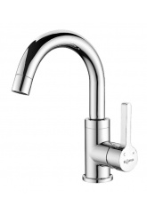 Смеситель для умывальника Elghansa CLIQ 16B1024, высокий излив, однорычажный, хром