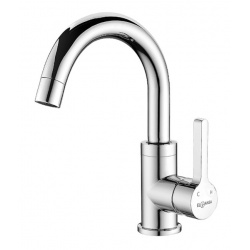 Смеситель для умывальника Elghansa CLIQ 16B1024, высокий излив, однорычажный, хром