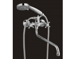 Смеситель для ванны Elghansa 2731563 двухвентильный, длинный излив, душевой комплект, хром