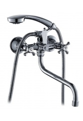 Смеситель для ванны Elghansa 2731563 двухвентильный, длинный излив, душевой комплект, хром