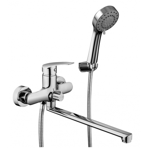 Смеситель для ванны Elghansa WIEDEN NEW 53715099 однорычажный, длинный излив, душевой комплект, хром купить в интернет магазине Санрай73