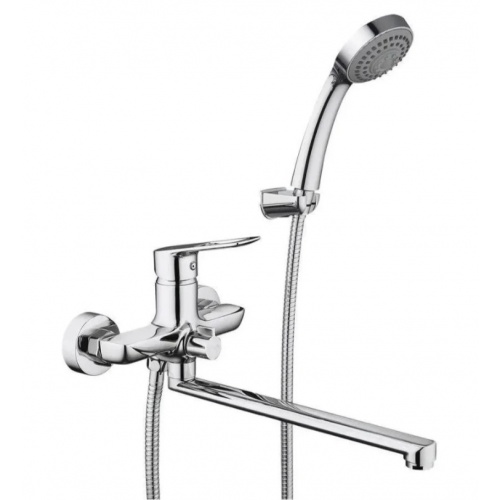 Смеситель для ванны Elghansa BRUNN 5381506, однорычажный, длинный излив, душевой комплект, хром купить в интернет магазине Санрай73