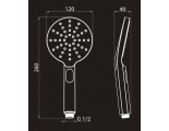 Лейка душевая Elghansa HAND SHOWER PK-058-Chrome, 3 режима, 120 мм, силиконовые форсунки, хром