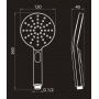 Лейка душевая Elghansa HAND SHOWER PK-058-Chrome, 3 режима, 120 мм, силиконовые форсунки, хром