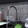 Смеситель для кухни Elghansa 56F4016-Black однорычажный, с гибким изливом, нержавеющая сталь, черный
