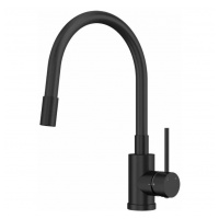 Смеситель для кухни Elghansa 56F4016-Black однорычажный, с гибким изливом, нержавеющая сталь, черный