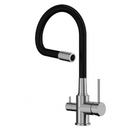 Смеситель для кухни Elghansa KITCHEN Pure Water 56F5216-Steel выход для фильтра, гибкий излив хром/ч