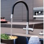 Смеситель для кухни Elghansa KITCHEN Pure Water 56F5216-Steel выход для фильтра, гибкий излив хром/ч