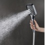 Лейка душевая Elghansa HAND SHOWER PK-045-Black, 3 режима, 100 мм, силиконовые форсунки, черный