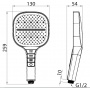 Лейка душевая Elghansa HAND SHOWER PK-095, 3 режима, 130 мм, силиконовые форсунки, хром черный